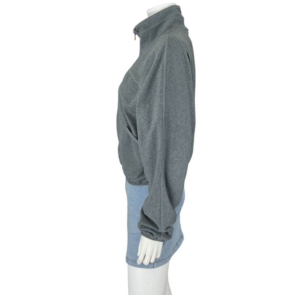 FP Movement Fleece Warm Up Jacket S Gray Zip Front High Collar Athleisure Cozy - Picture 3 of 13